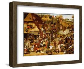 The Flemish Proverbs-Pieter Brueghel the Younger-Framed Giclee Print