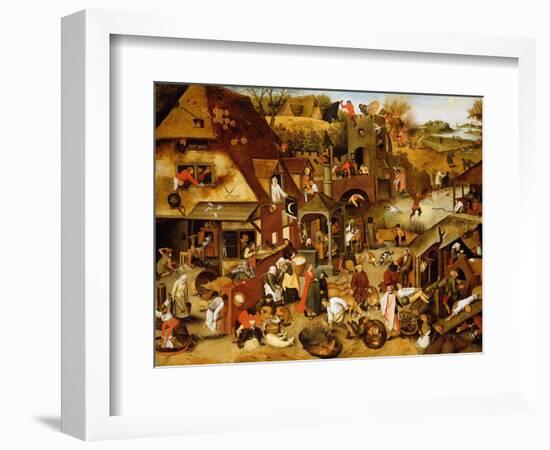 The Flemish Proverbs-Pieter Brueghel the Younger-Framed Giclee Print