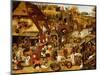 The Flemish Proverbs-Pieter Brueghel the Younger-Mounted Giclee Print