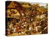The Flemish Proverbs-Pieter Brueghel the Younger-Stretched Canvas