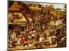 The Flemish Proverbs-Pieter Brueghel the Younger-Mounted Premium Giclee Print