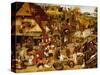 The Flemish Proverbs-Pieter Brueghel the Younger-Stretched Canvas