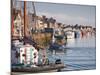 The Fleur de Lampaul and Small Boat in Harbour at Saint Vaast La Hougue, Cotentin Peninsula, France-Julian Elliott-Mounted Photographic Print