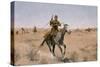 The Flight (A Sage-Brush Pioneer) 1895 (Oil on Canvas)-Frederic Remington-Stretched Canvas