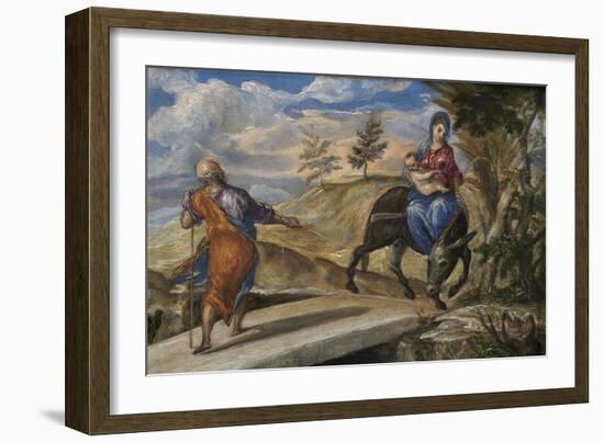 The Flight into Egypt, C. 1570-El Greco-Framed Giclee Print