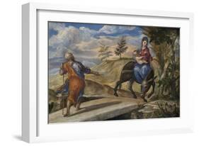 The Flight into Egypt, C. 1570-El Greco-Framed Giclee Print