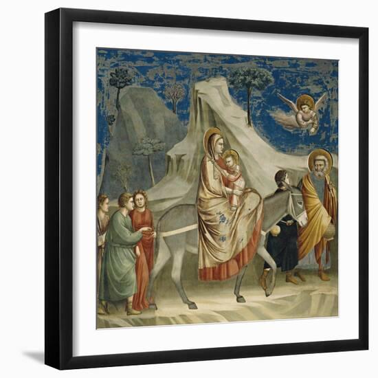 The Flight into Egypt, Detail from Life and Passion of Christ, 1303-1305-Giotto di Bondone-Framed Giclee Print