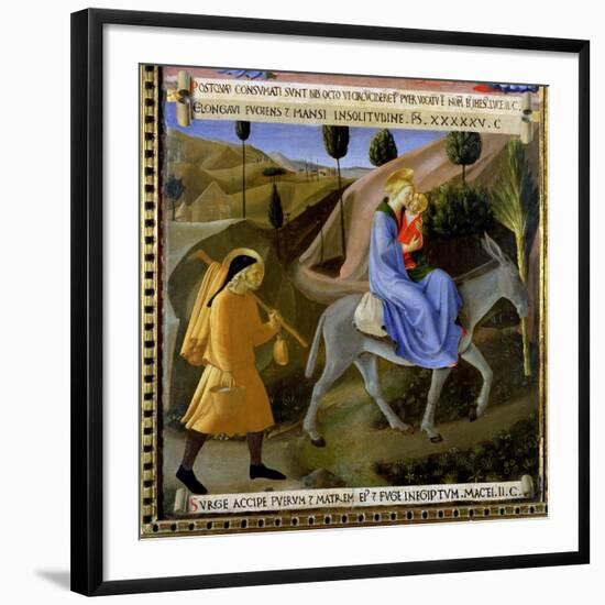 The Flight into Egypt, Detail from Panel One of the Silver Treasury of Santissima Annunziata-Fra Angelico-Framed Giclee Print