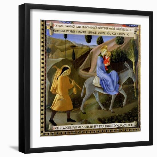 The Flight into Egypt, Detail from Panel One of the Silver Treasury of Santissima Annunziata-Fra Angelico-Framed Giclee Print