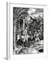 The Flight into Egypt, from the 'Life of the Virgin' Series, Published in 1511 (Woodcut)-Albrecht Dürer-Framed Giclee Print