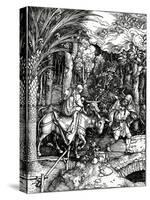 The Flight into Egypt, from the 'Life of the Virgin' Series, Published in 1511 (Woodcut)-Albrecht Dürer-Stretched Canvas
