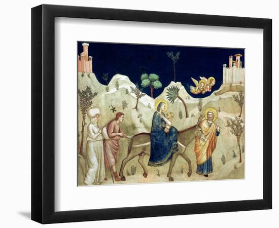 The Flight into Egypt-Giotto di Bondone-Framed Premium Giclee Print