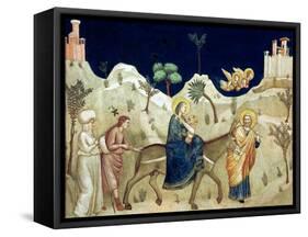 The Flight into Egypt-Giotto di Bondone-Framed Stretched Canvas