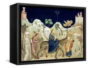 The Flight into Egypt-Giotto di Bondone-Framed Stretched Canvas