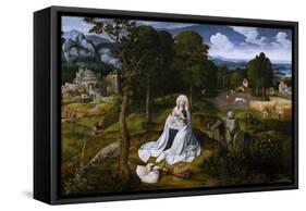 The Flight into Egypt-Joachim Patinir-Framed Stretched Canvas