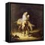 The Flight into Egypt-Gerrit or Gerard Dou-Framed Stretched Canvas