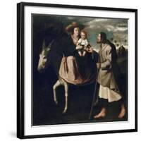 The Flight into Egypt-Francisco de Zurbaran-Framed Giclee Print