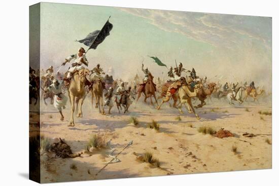 The Flight of the Khalifa at the Battle of Omduran, 1898-Robert George Talbot Kelly-Stretched Canvas