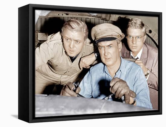 THE FLIGHT OF THE PHOENIX, from left: Richard Attenborough, James Stewart, Hardy Kruger, 1965.-null-Framed Stretched Canvas