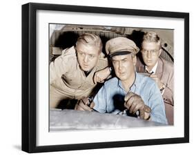 THE FLIGHT OF THE PHOENIX, from left: Richard Attenborough, James Stewart, Hardy Kruger, 1965.-null-Framed Photo