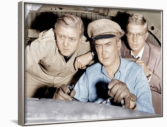 THE FLIGHT OF THE PHOENIX, from left: Richard Attenborough, James Stewart, Hardy Kruger, 1965.-null-Framed Photo