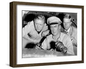 The Flight of the Phoenix, L-R: Richard Attenborough, James Stewart, Hardy Kruger, 1965-null-Framed Photo