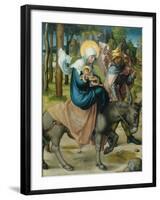 The Flight to Egypt, from the Altar: "The Virgin's Seven Agonies", 1495-96-Albrecht Dürer-Framed Giclee Print