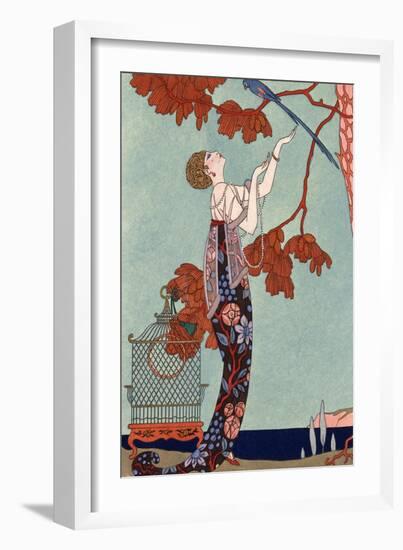 The Flighty Bird, France, Early 20th Century-Georges Barbier-Framed Giclee Print