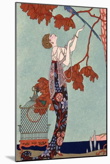The Flighty Bird, France, Early 20th Century-Georges Barbier-Mounted Giclee Print