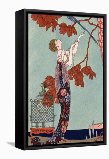 The Flighty Bird, France, Early 20th Century-Georges Barbier-Framed Stretched Canvas