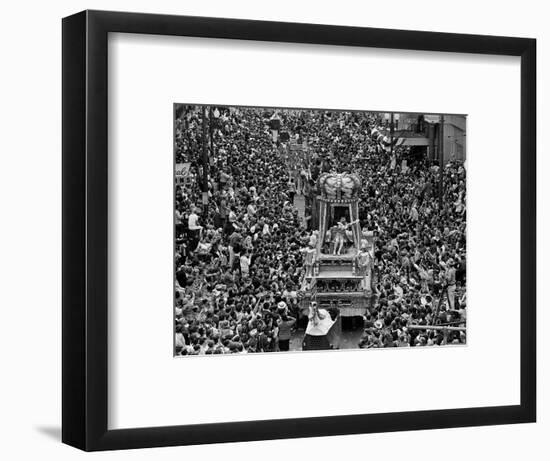 The Float Carrying Rex, King of Carnival, Squeezes Through a Massive Crowd-null-Framed Photographic Print