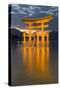 The Floating Miyajima Torii Gate of Itsukushima Shrine at Dusk-Stuart Black-Stretched Canvas