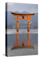 The Floating Miyajima Torii Gate of Itsukushima Shrine at Dusk-Stuart Black-Stretched Canvas