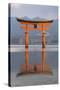 The Floating Miyajima Torii Gate of Itsukushima Shrine at Dusk-Stuart Black-Stretched Canvas