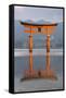 The Floating Miyajima Torii Gate of Itsukushima Shrine at Dusk-Stuart Black-Framed Stretched Canvas