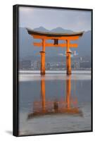 The Floating Miyajima Torii Gate of Itsukushima Shrine at Dusk-Stuart Black-Framed Photographic Print