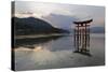 The Floating Miyajima Torii Gate of Itsukushima Shrine at Sunset-Stuart Black-Stretched Canvas