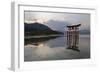 The Floating Miyajima Torii Gate of Itsukushima Shrine at Sunset-Stuart Black-Framed Photographic Print