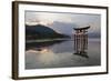 The Floating Miyajima Torii Gate of Itsukushima Shrine at Sunset-Stuart Black-Framed Photographic Print