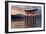 The Floating Miyajima Torii Gate of Itsukushima Shrine at Sunset-Stuart Black-Framed Photographic Print