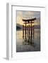 The Floating Miyajima Torii Gate of Itsukushima Shrine at Sunset-Stuart Black-Framed Photographic Print