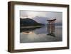 The Floating Miyajima Torii Gate of Itsukushima Shrine at Sunset-Stuart Black-Framed Photographic Print