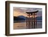 The Floating Miyajima Torii Gate of Itsukushima Shrine at Sunset-Stuart Black-Framed Premium Photographic Print