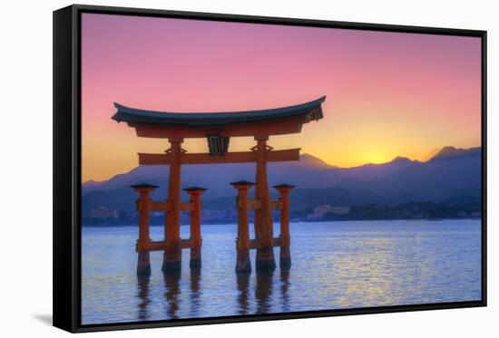 The Floating Otorii Gate at Miyajima, Japan.-SeanPavonePhoto-Framed Stretched Canvas