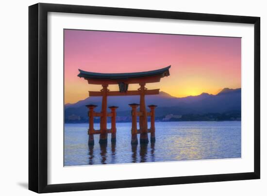 The Floating Otorii Gate at Miyajima, Japan.-SeanPavonePhoto-Framed Photographic Print