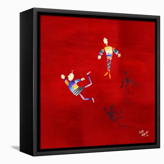 The Floating Red-Susse Volander-Framed Stretched Canvas