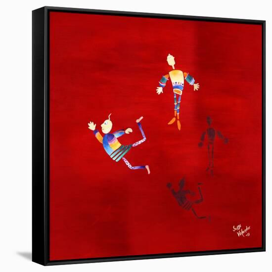 The Floating Red-Susse Volander-Framed Stretched Canvas