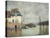 The Flood at Port-Marly-Alfred Sisley-Stretched Canvas