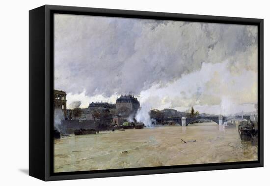 The Flooding of the Seine, c.1903-Luigi Loir-Framed Stretched Canvas