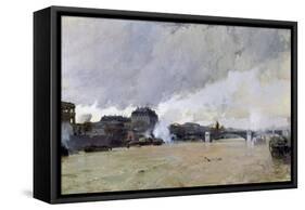 The Flooding of the Seine, c.1903-Luigi Loir-Framed Stretched Canvas